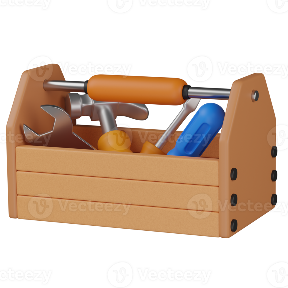 3d render TOOLBOX illustration png