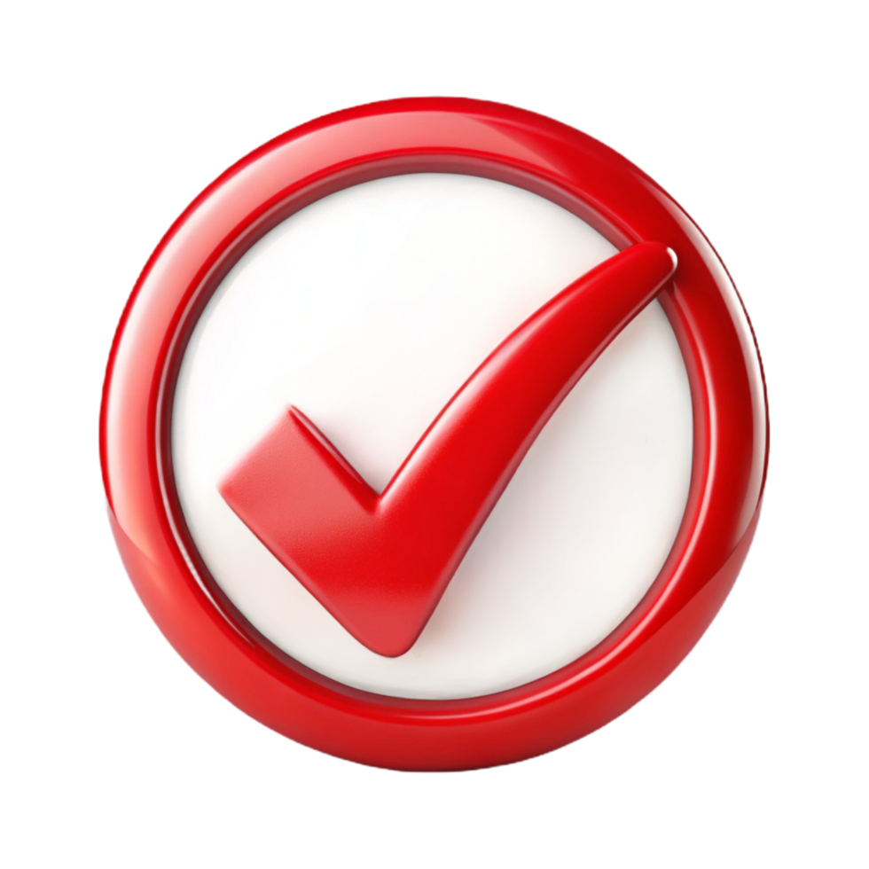 red check mark in the circle is isolated on transparent background png