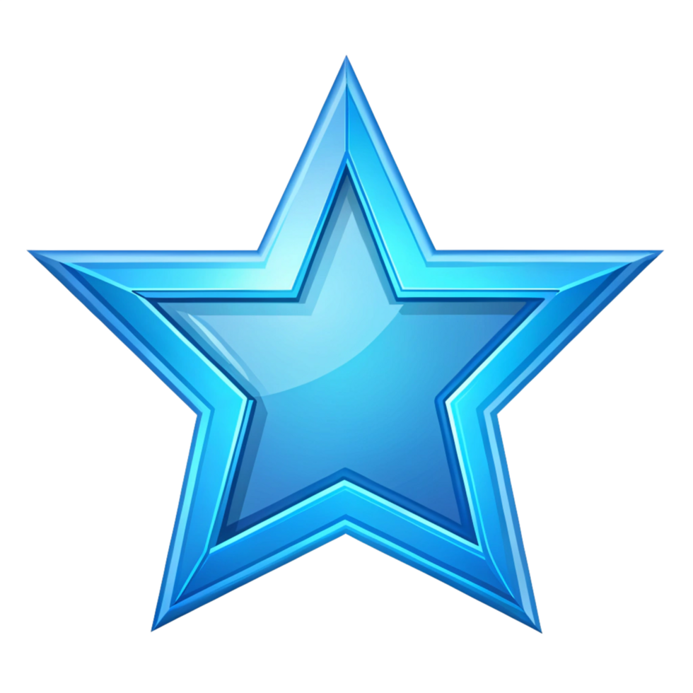 blue simple 3d star is isolated on transparent background png