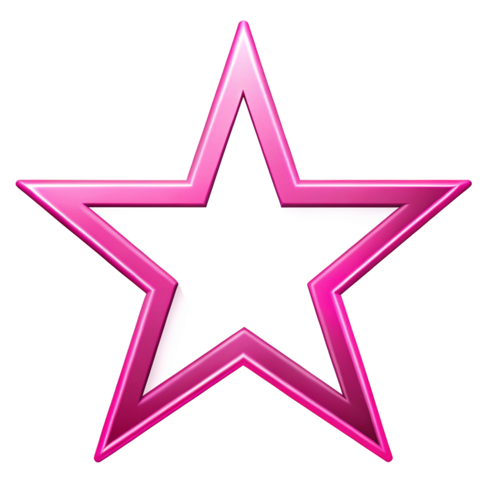 pink simple star is isolated on transparent background png