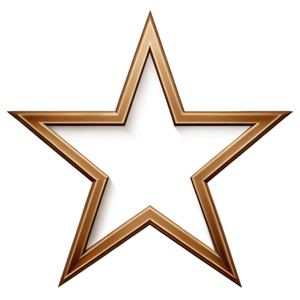 brown simple star is isolated on transparent background png