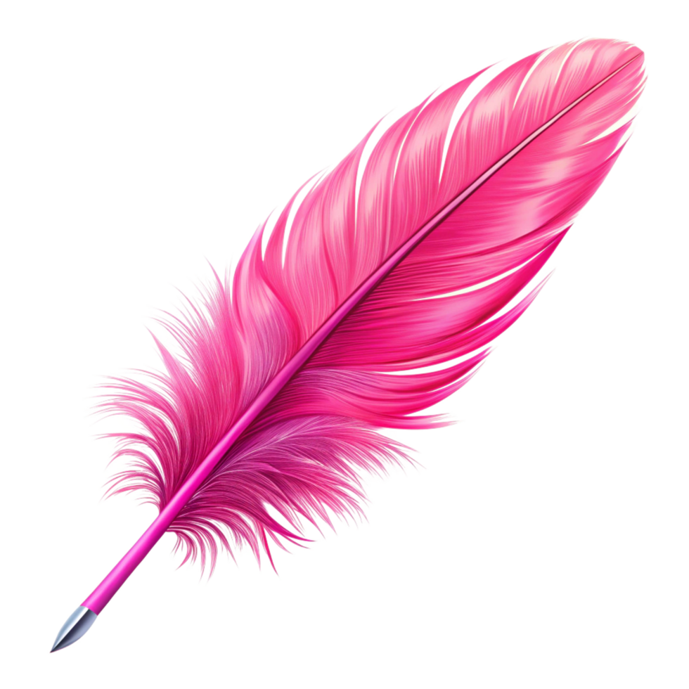pink leaves pen is isolated on transparent background png