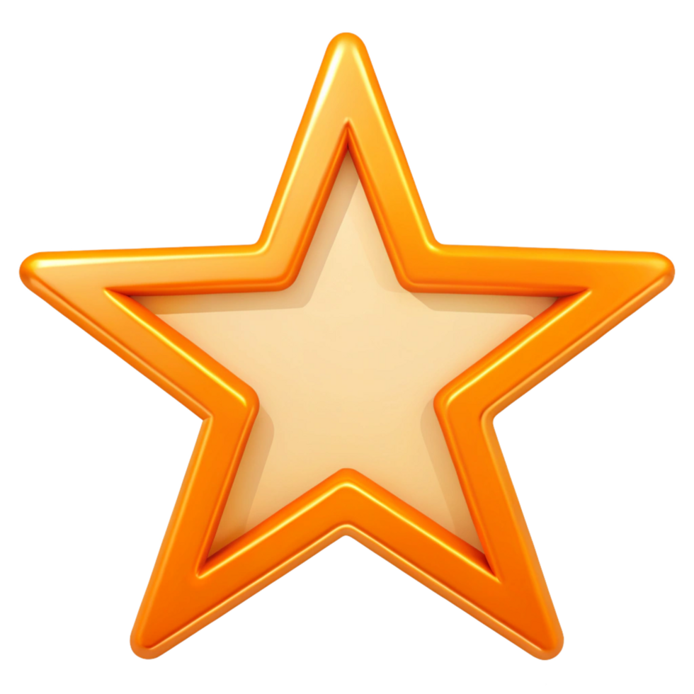 orange simple star is isolated on transparent background png