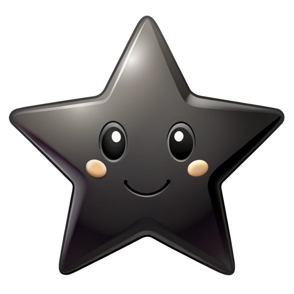 black simple star is isolated on transparent background png