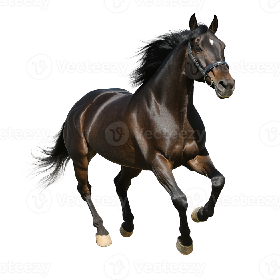 A Black Horse Rnning . Isolated om Transparent Background png