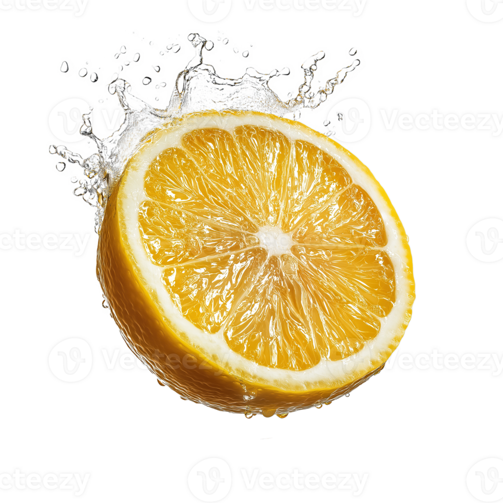 Fresh Lemon Slices in Air png