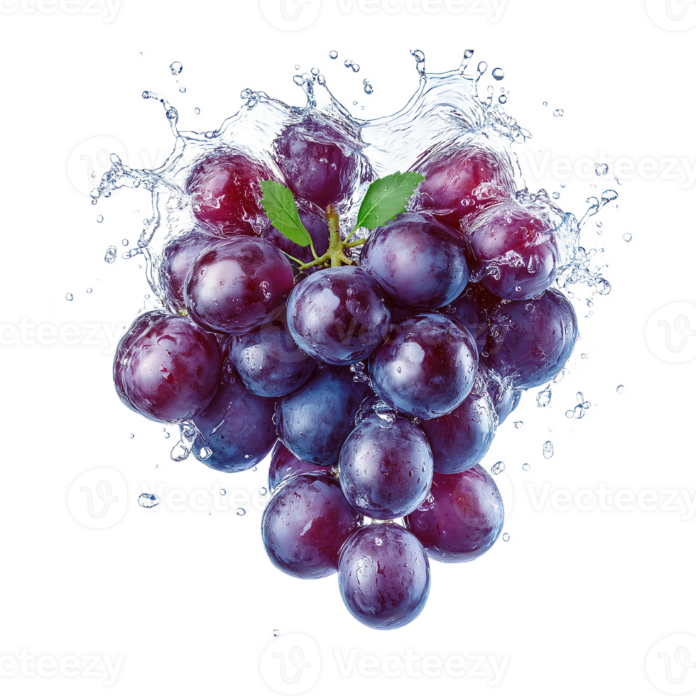 Grape in Stylish Water Splash Effect Isolated on Transparent Background png
