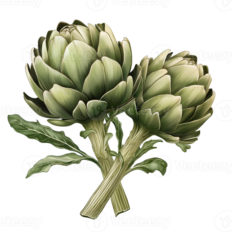 Fresh Artichokes - Transparent Background, Isolated Cutout png