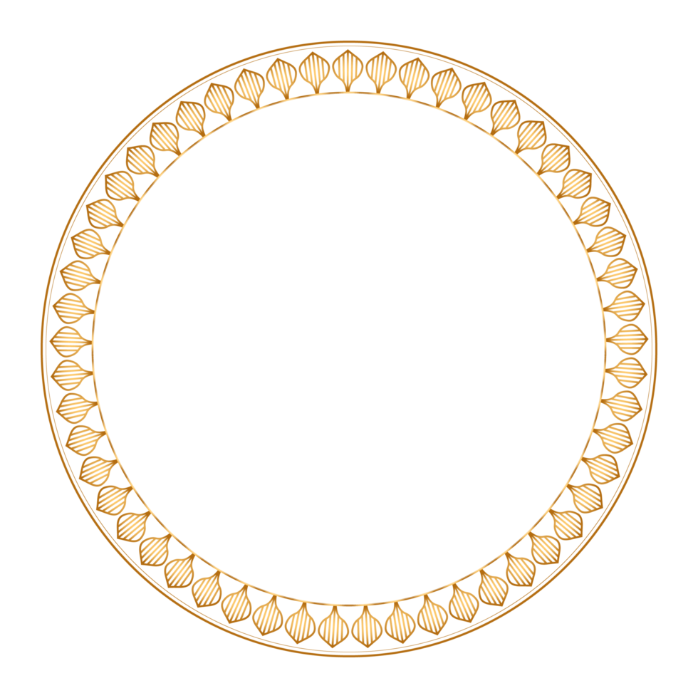 Luxury Golden Circle Frame With Vintage Gold Circular Pattern png