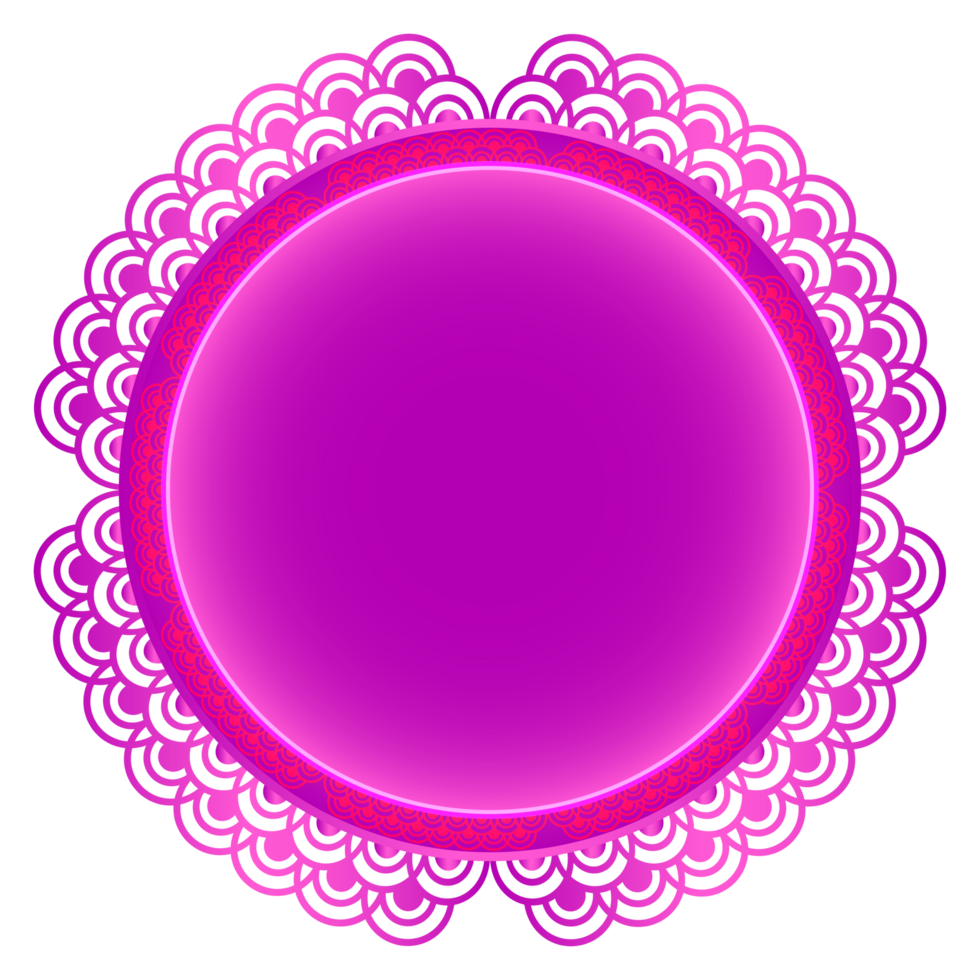 Indian flower mandala art with luxury pink circle frame transparent vintage gold circular pattern png