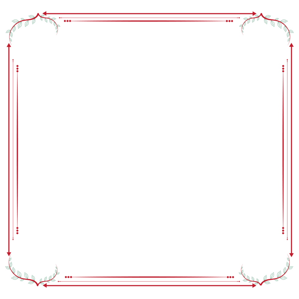 Shiny red rectangle corner certificate border pattern line photo frame islamic wedding invitation card background png