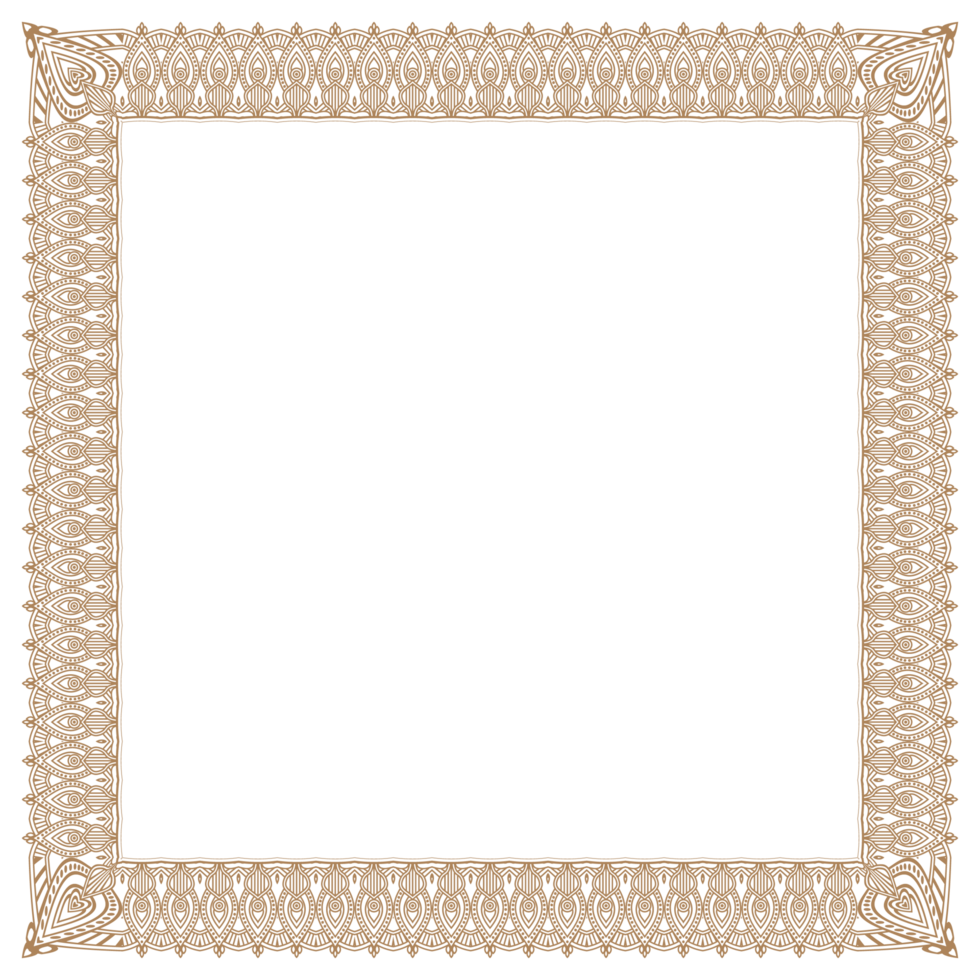 Luxury Golden Floral Rectangle Corner Certificate Page Border Pattern Line Photo Thai Frame Islamic Wedding Invitation Background png