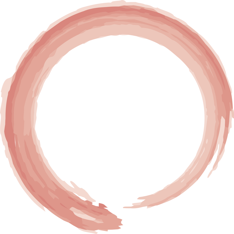 Red Brushstroke Circular Ring Design Symbolizing Continuity and Simplicity. water colour shape png