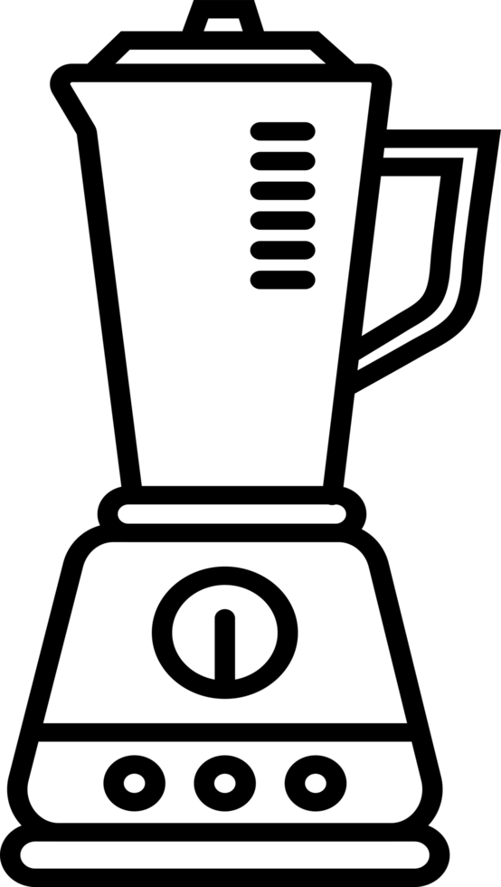 Outline Illustration of a Blender in a Minimalist Kitchen Design png