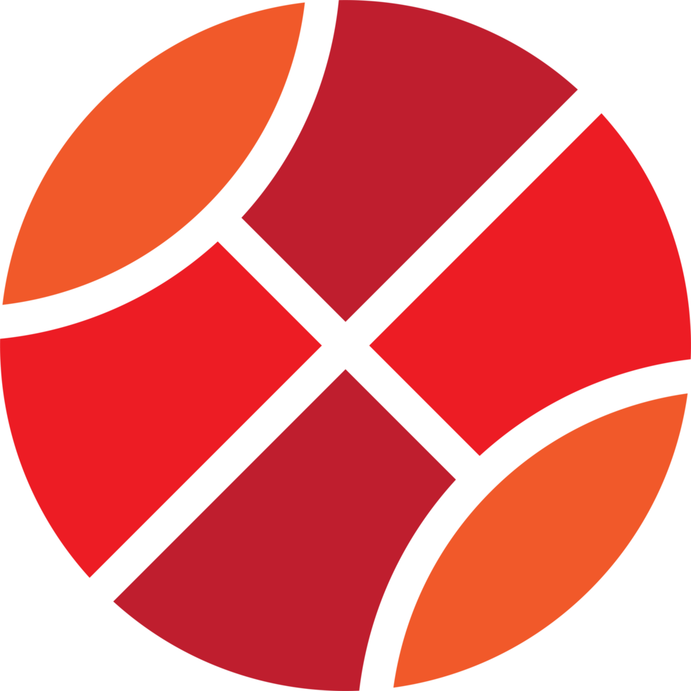 Abstract Minimalist Red and Orange Globular Design with Symmetrical Patterns png