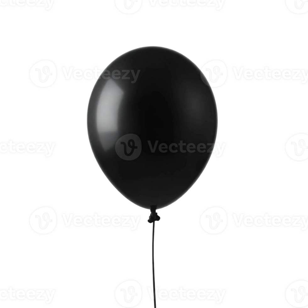 A black balloon with a white string png