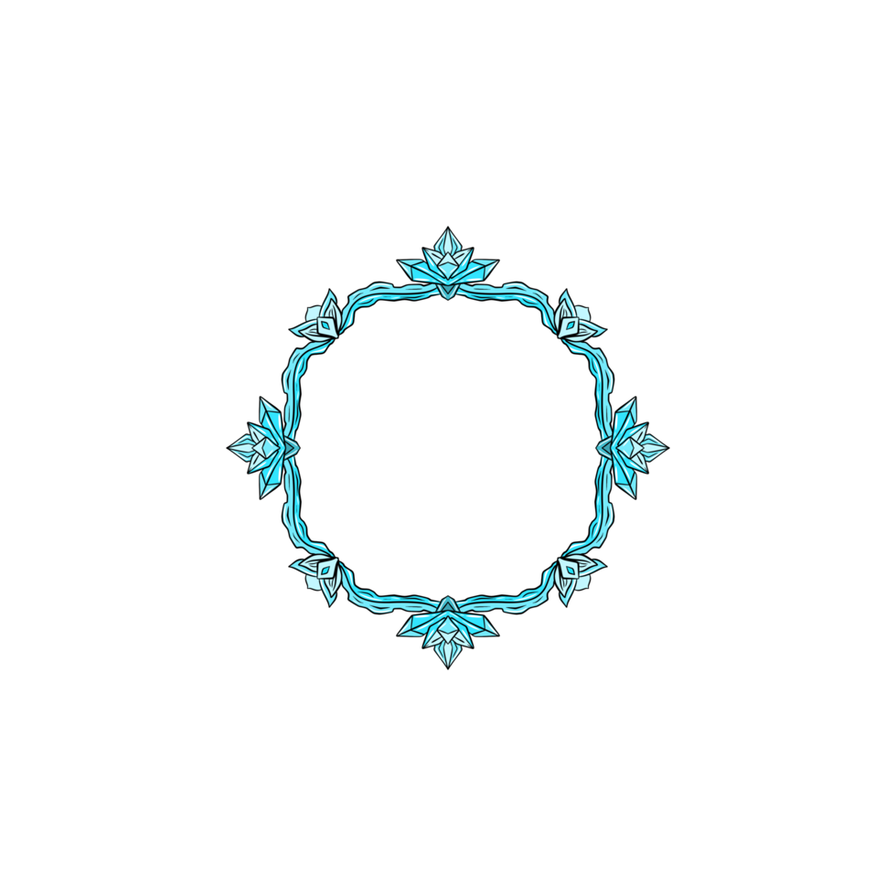 A blue frame with flowers on it png