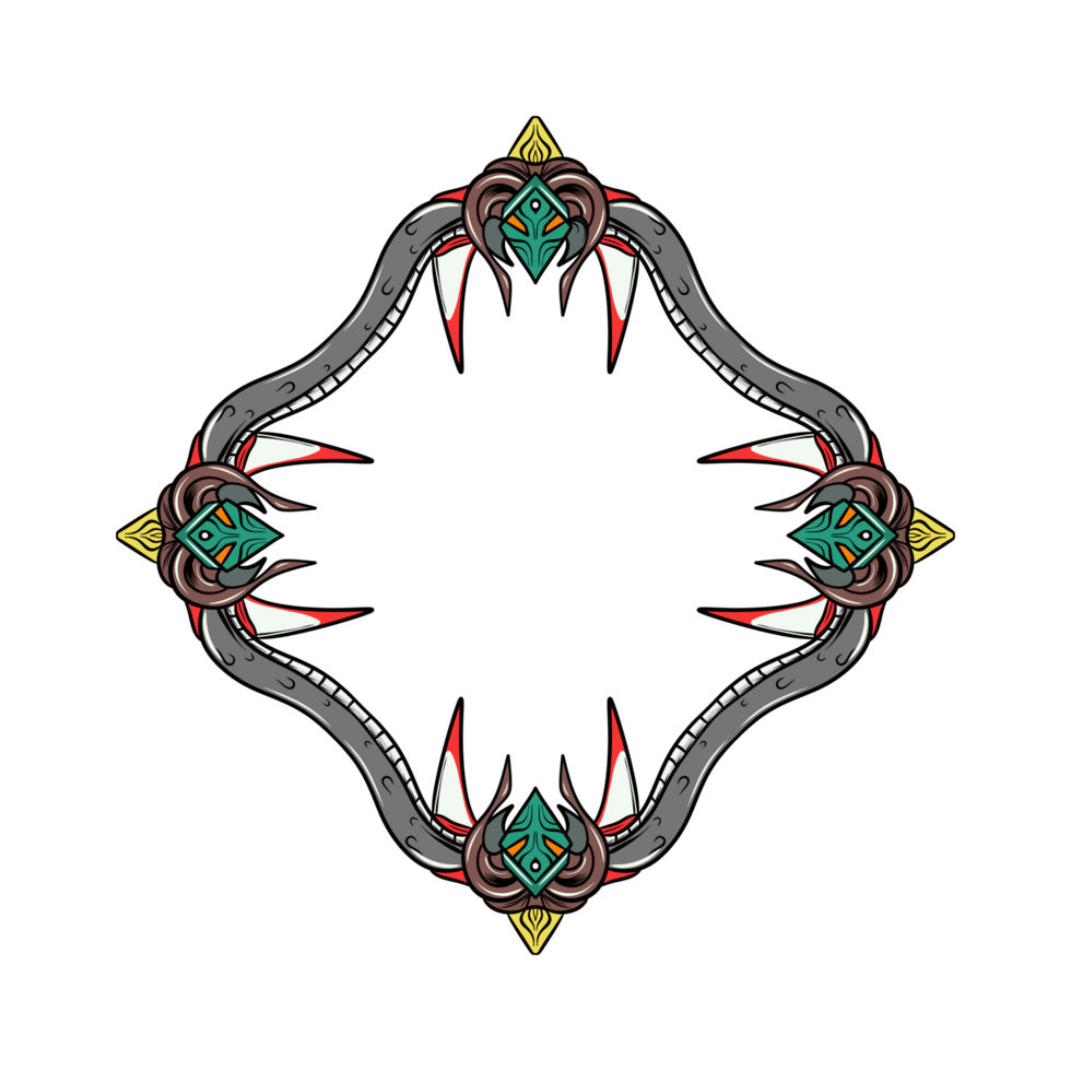 A tribal design with a snake in the center png