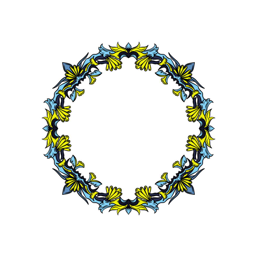 Colorful circle ornate with beautiful pattern png
