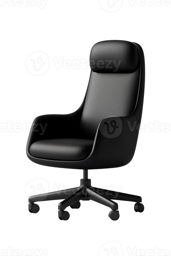 This modern black office chair features a stylish design with a comfortable padded seat and ergonomic support, perfect for contemporary workspaces and home offices. png