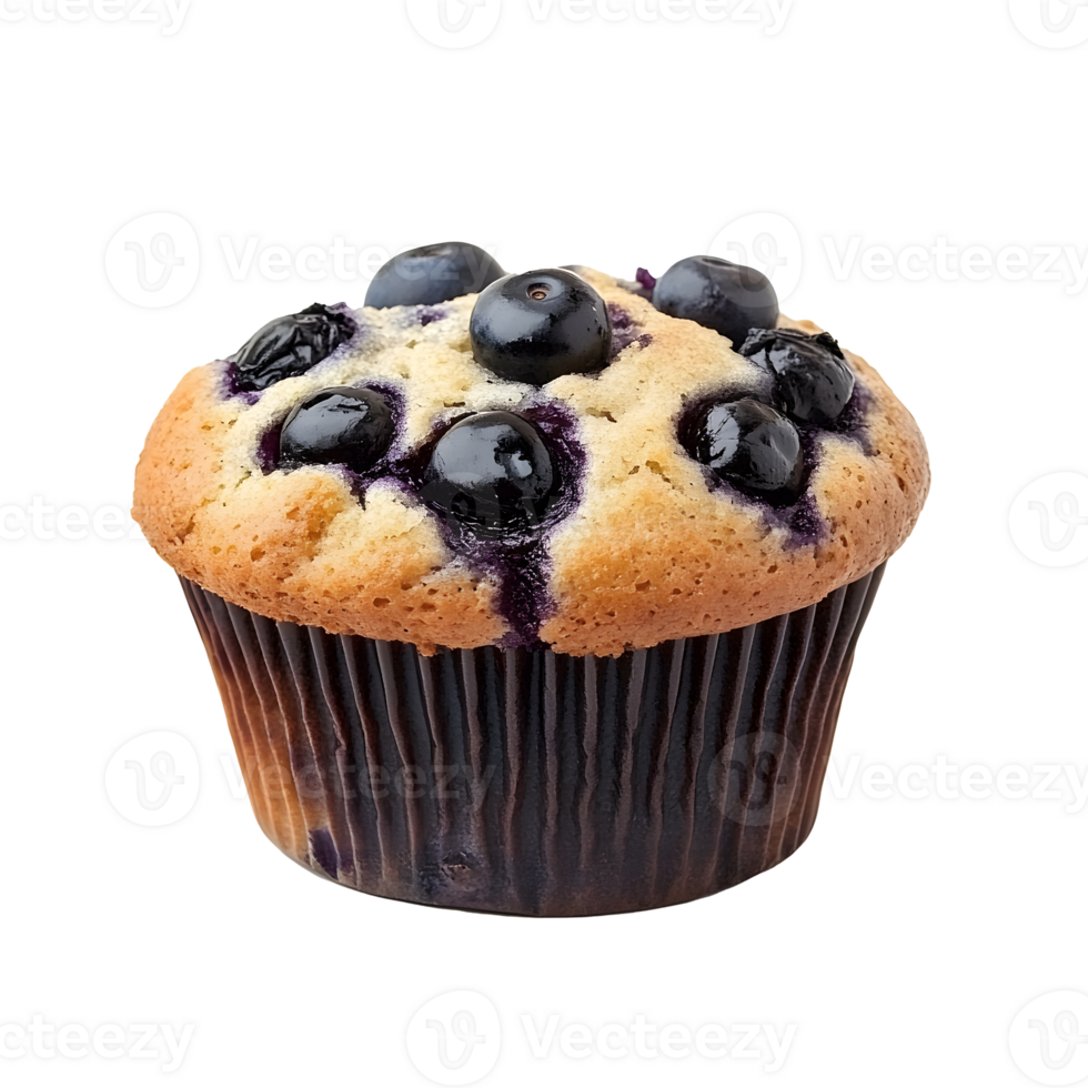 A muffin with blueberries on a black background png