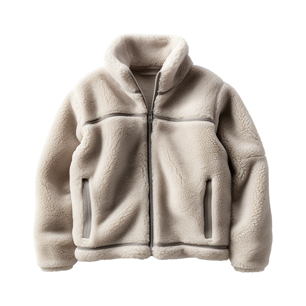 Warm fleece jacket displayed in high detail png