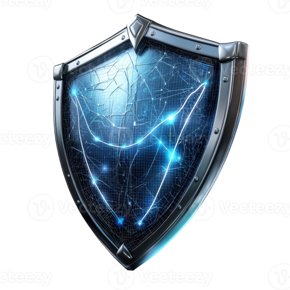 A shield with glowing lines on it png
