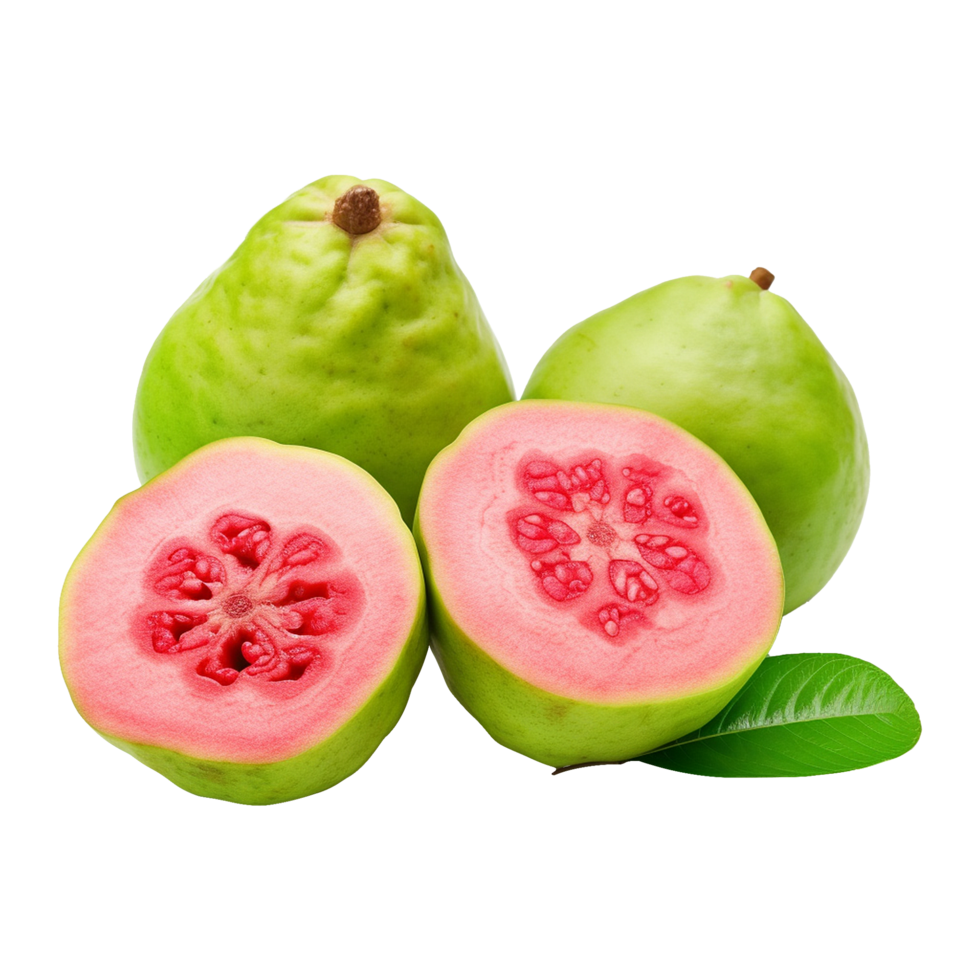 Perfectly sliced guava fruit arranged beautifully png