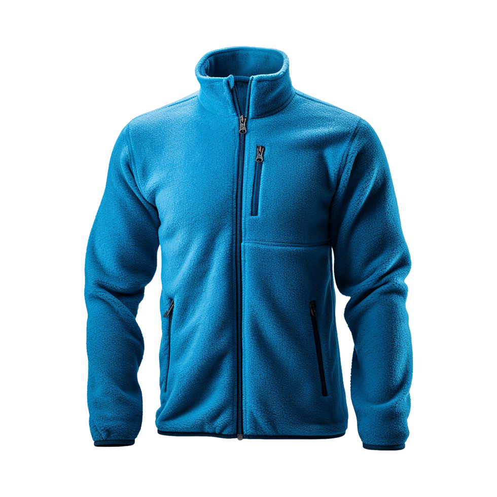 Full sleeve fleece jacket in casual style png
