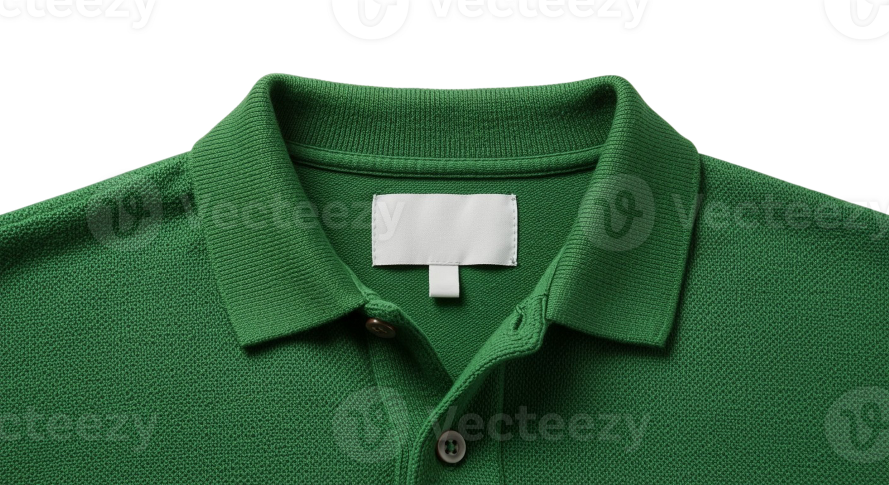 reen Polo Shirt with White Label l Textured Fabric Ribbed Collar for branding, mockups png