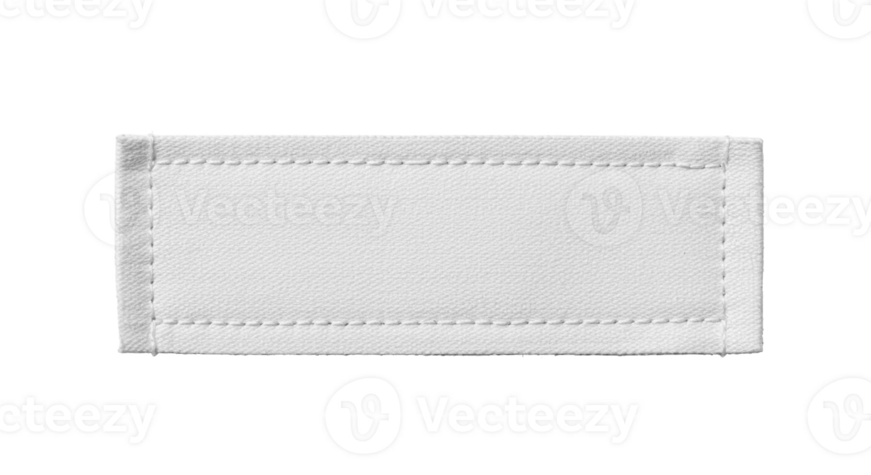 Blank Rectangular Woven Clothing Label Double-Stitched Border png