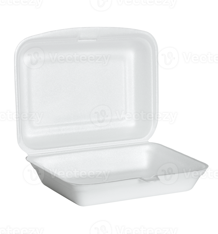 open white styrofoam box isolated with clipping path png