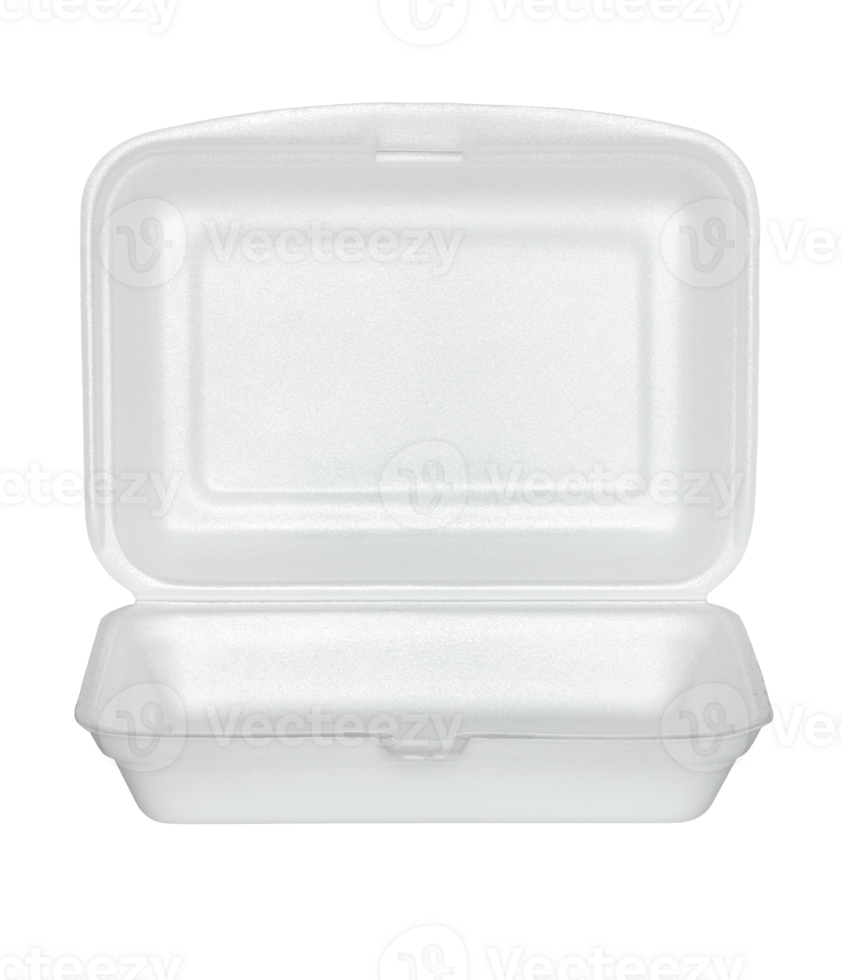 open white styrofoam box isolated with clipping path for mockup png