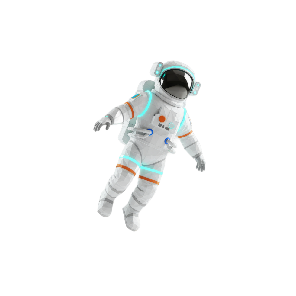 Space Explorer in White Suit Against Clear Background png