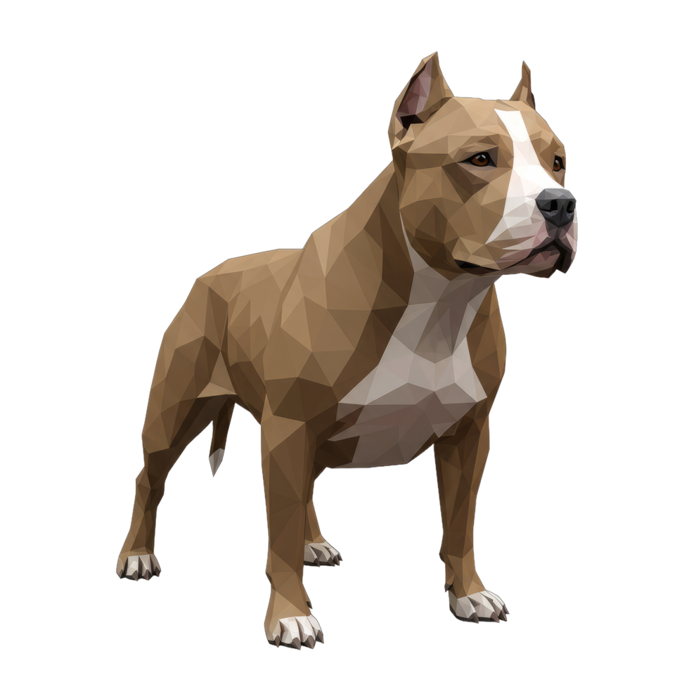 Polygonal Dog Portrait on Transparent Background png