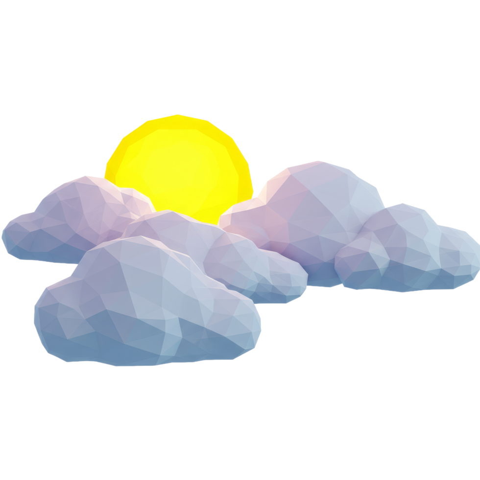 Simple Sun And Clouds Digital Artwork png