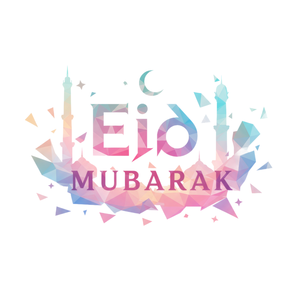 Colorful Geometric Islamic Celebration Greeting png