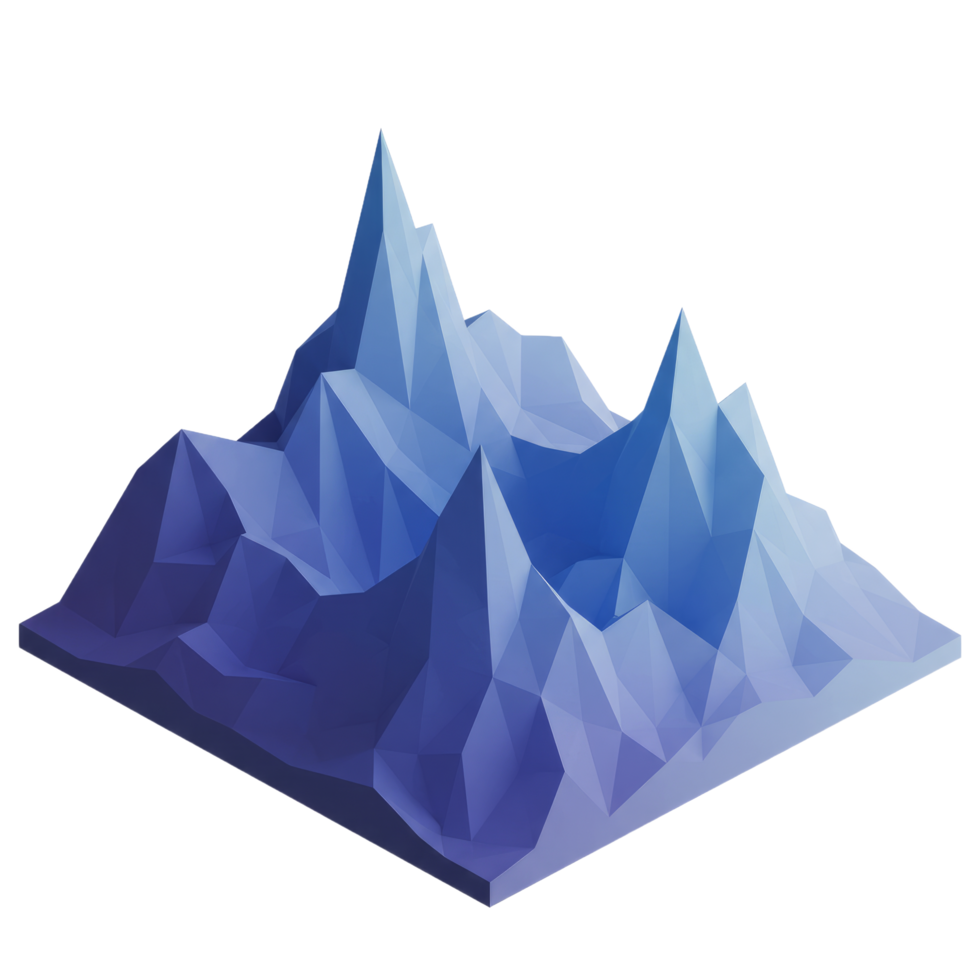 Abstract Blue And Purple Polygonal Mountain Range png