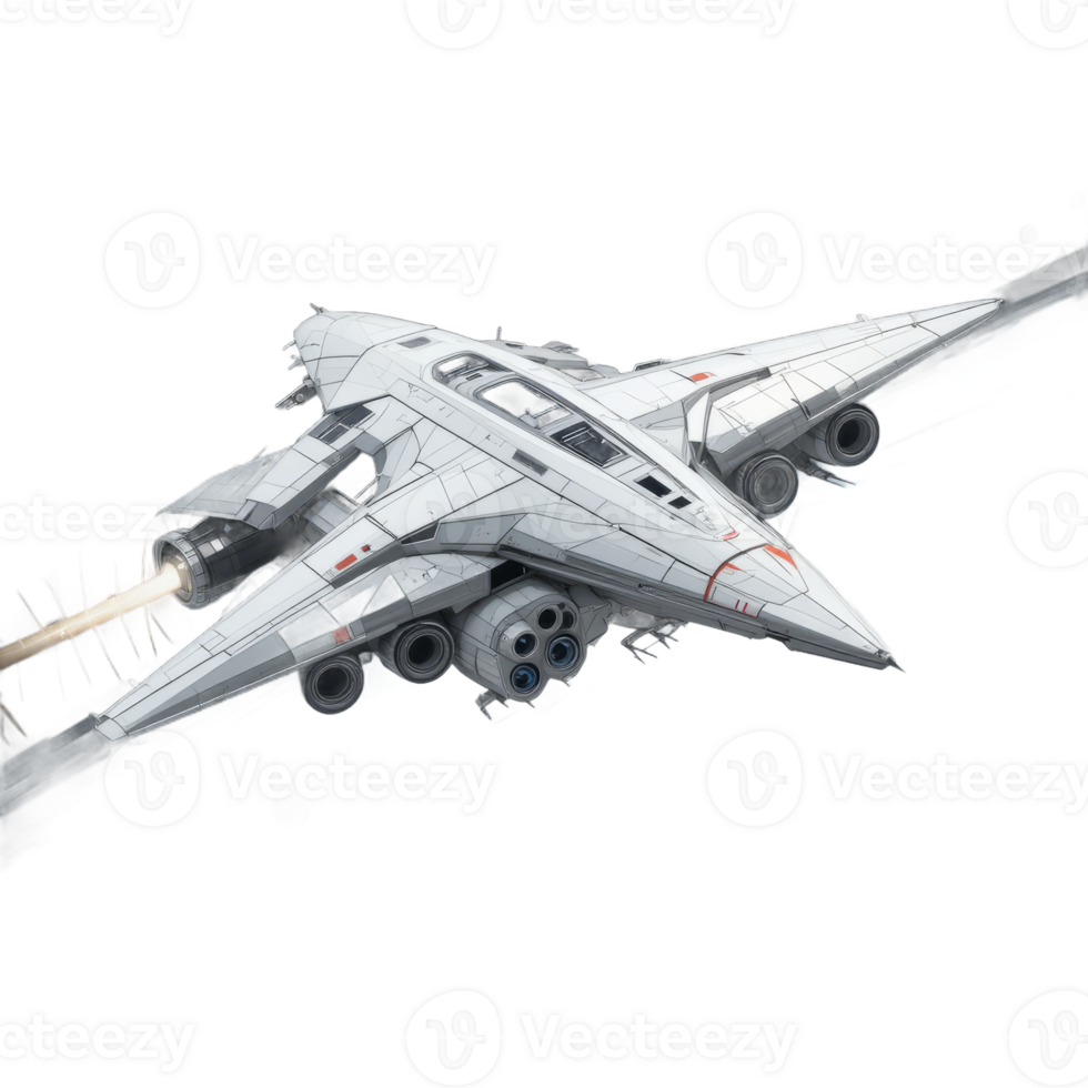 White Spaceship in Flight Through Spacecraft png