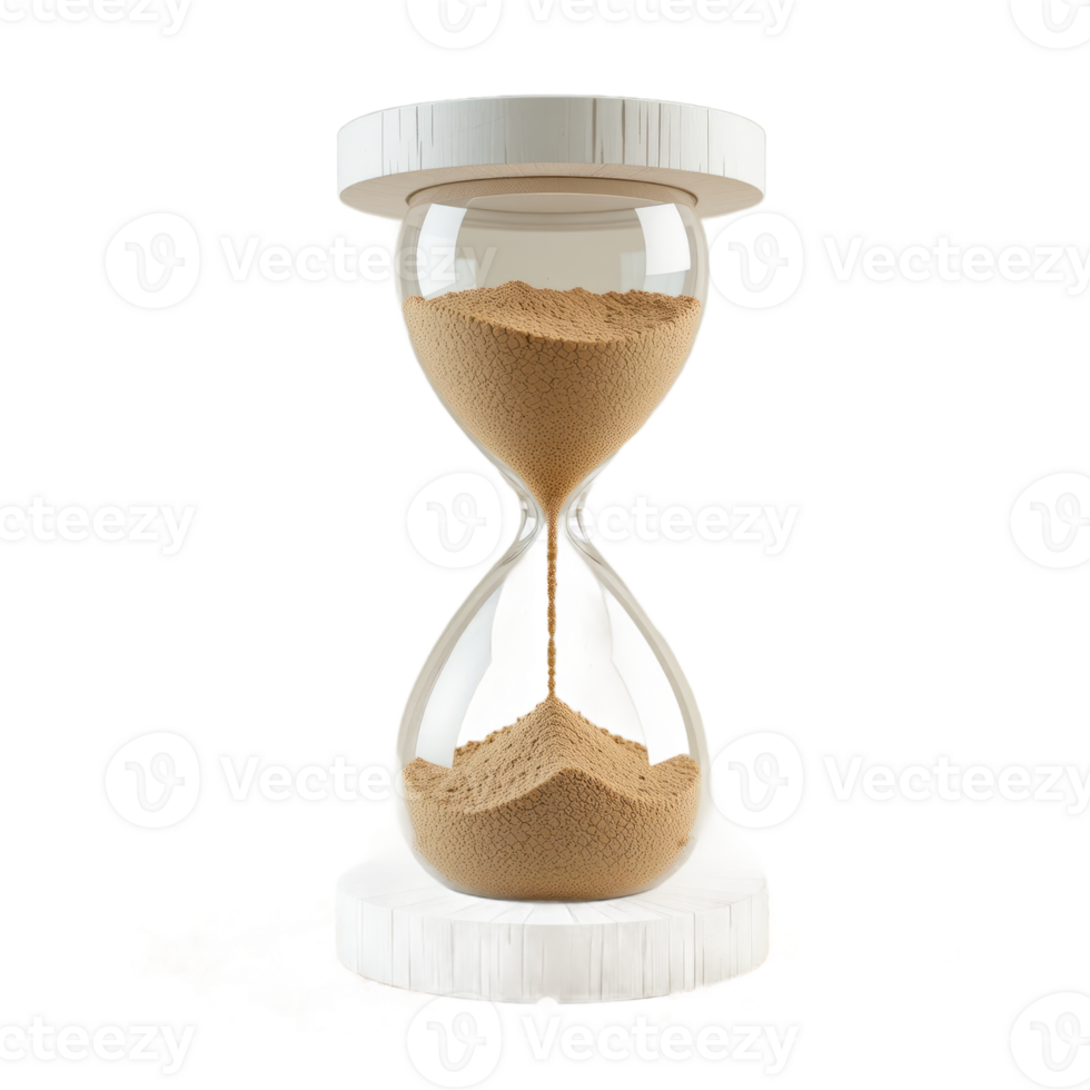 Clear Hourglass with Grains on Transparent Background png