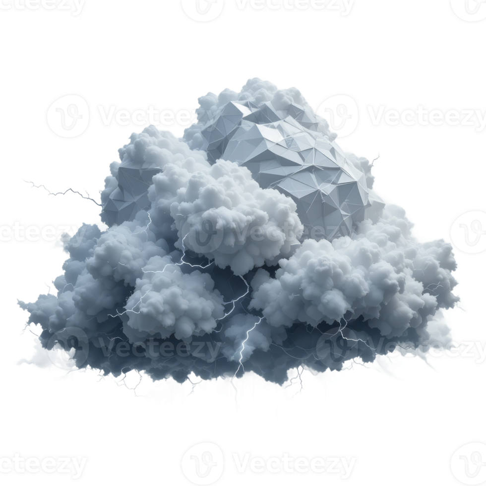 Grey And White Storm Cloud 3D Rendering Digital Art png