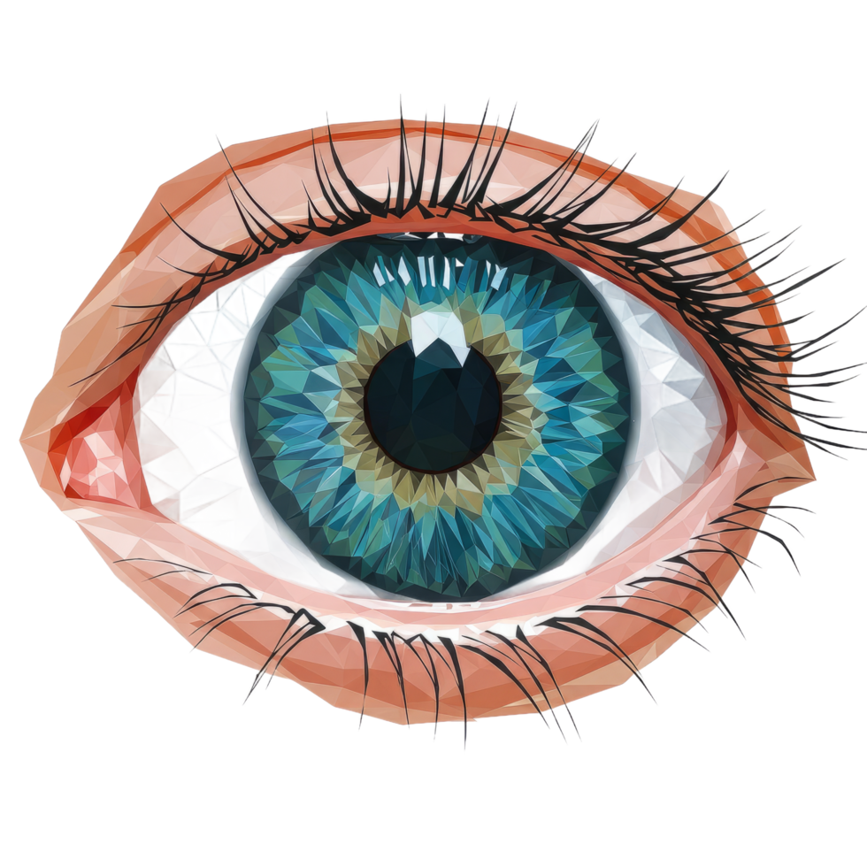 Closeup Of A Detailed Blue And Teal Human Eye With Long Eyelashes On png