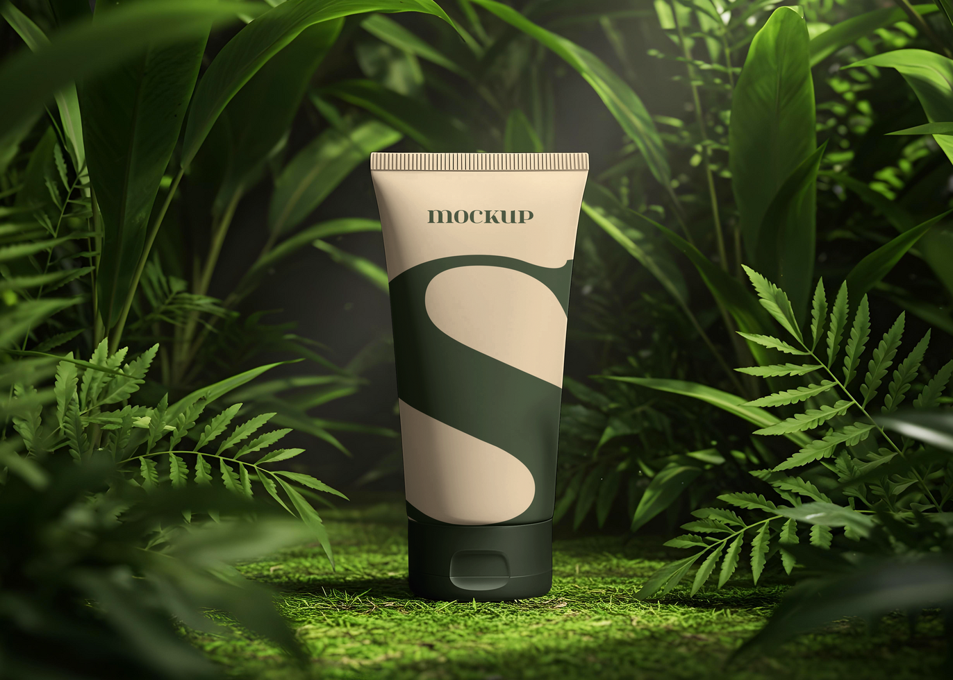 Stylish Cream Tube Mockup psd