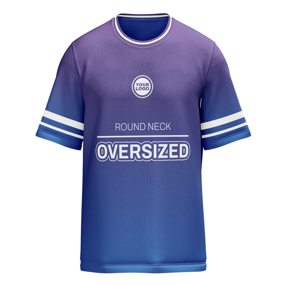 Mens basic round neck oversized tshirt jersey mockup front view psd