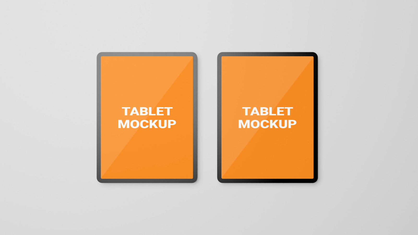 two Tablet mockup with orange background psd