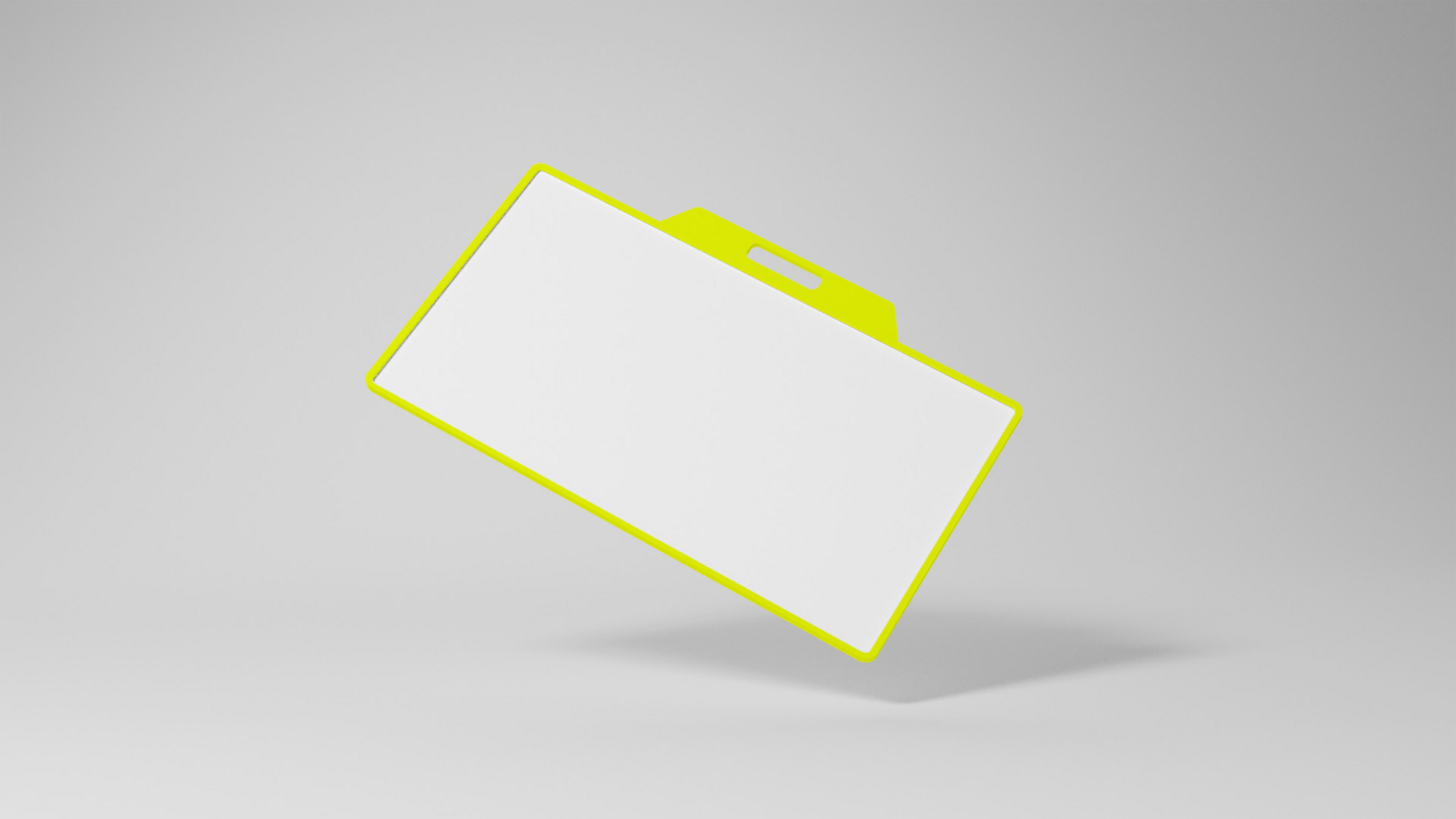 A yellow and white piece of paper on a gray background psd