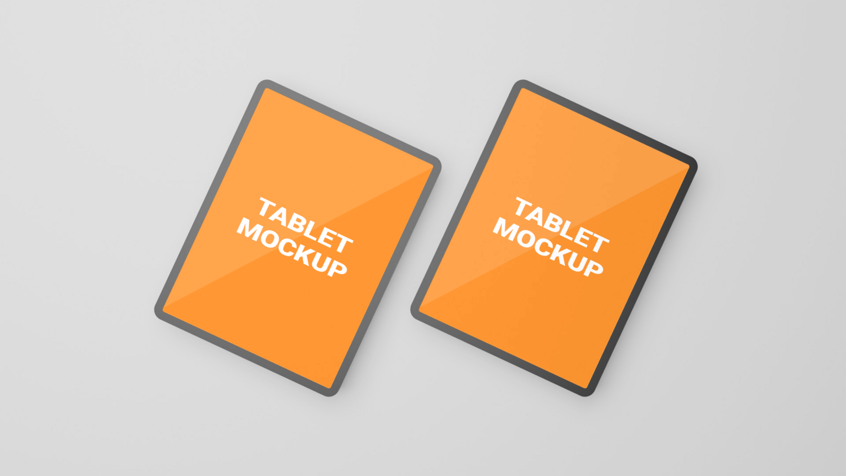 Tablet mockup with orange and black screen psd