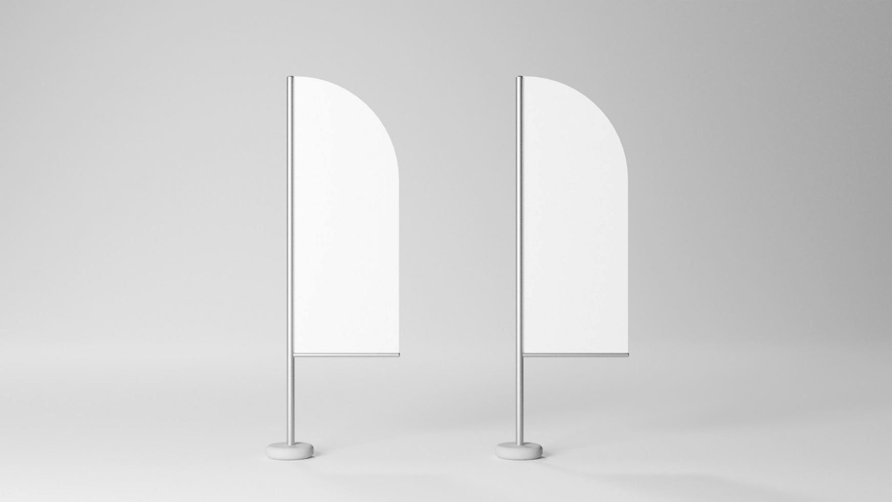 flags mockup on a white background psd