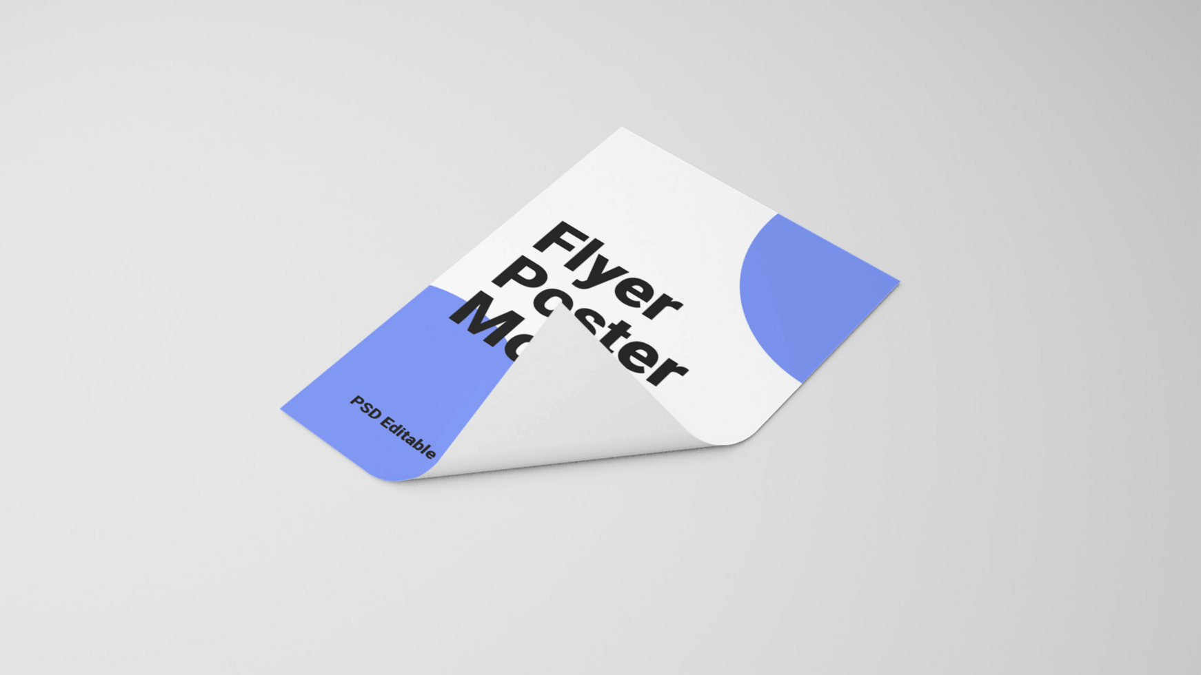 A folded paper with a blue and white design psd