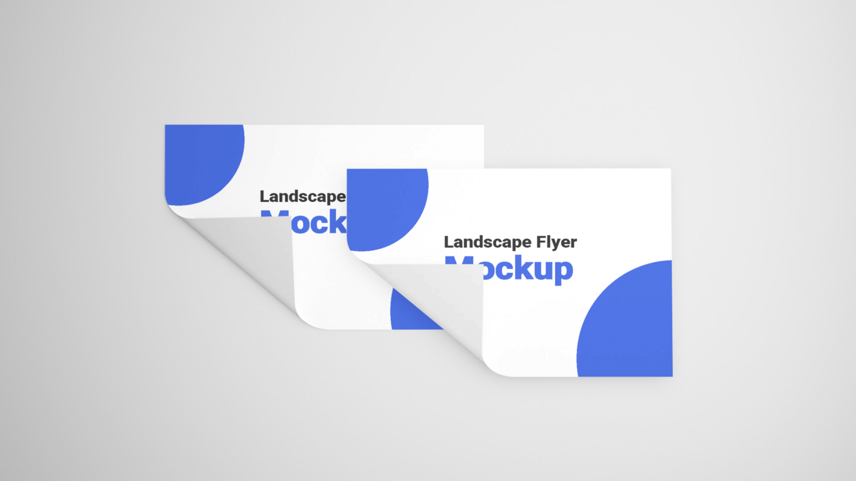 Two business cards with the words landscape flyer on them psd